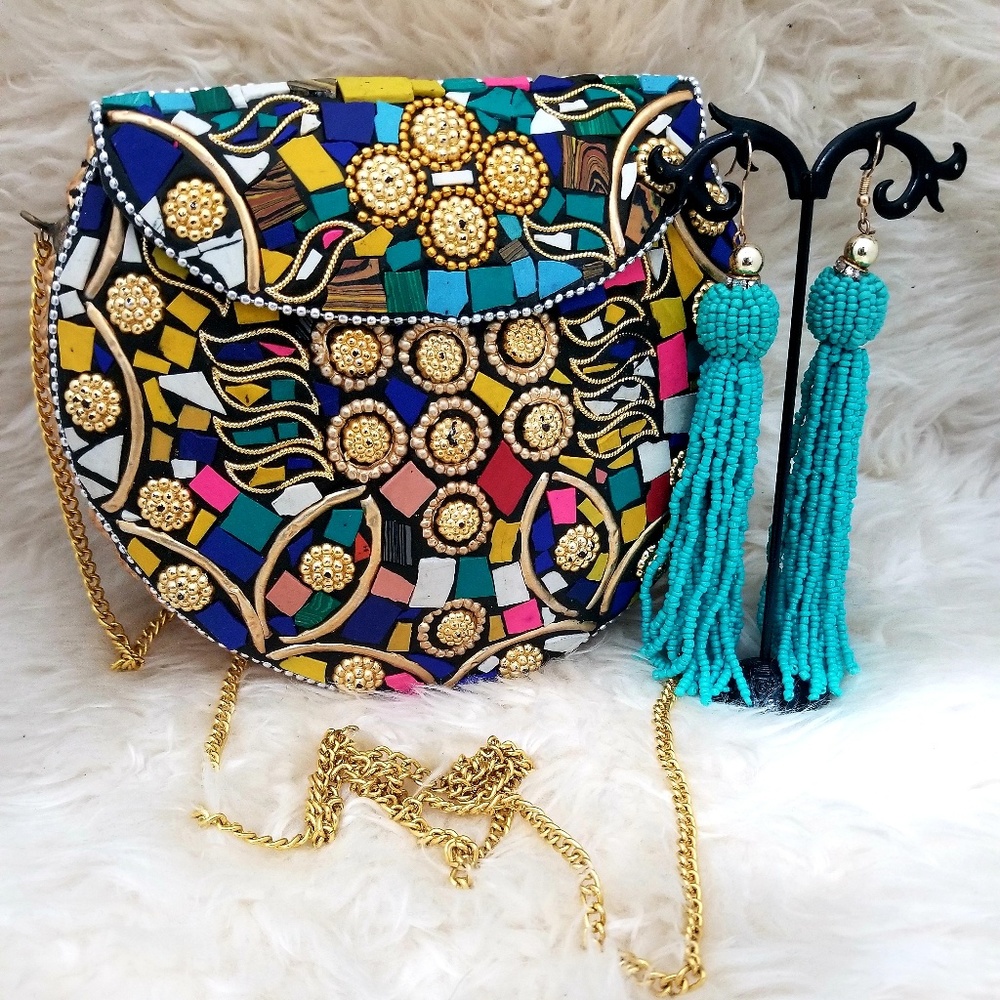Metal shoulder bag